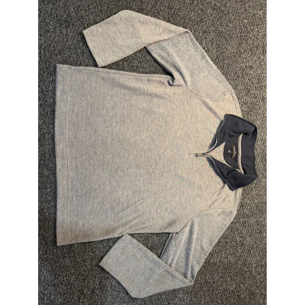 Banana Republic Quarter Zip Pullover Gray Casual Night‎ Out Long Sleeve XL Mens
